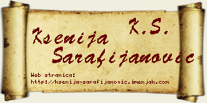Ksenija Sarafijanović vizit kartica